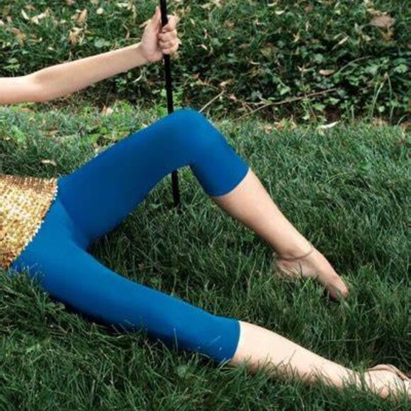 TRASPARENZE Capri-style Microfibers Leggings 40 Den Blue Size SML Tights from - Picture 2 of 3